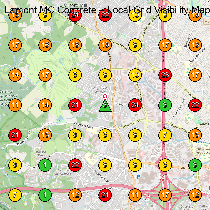 Lamont MC Concrete Concrete Contractor GeoGrid ranking map for None